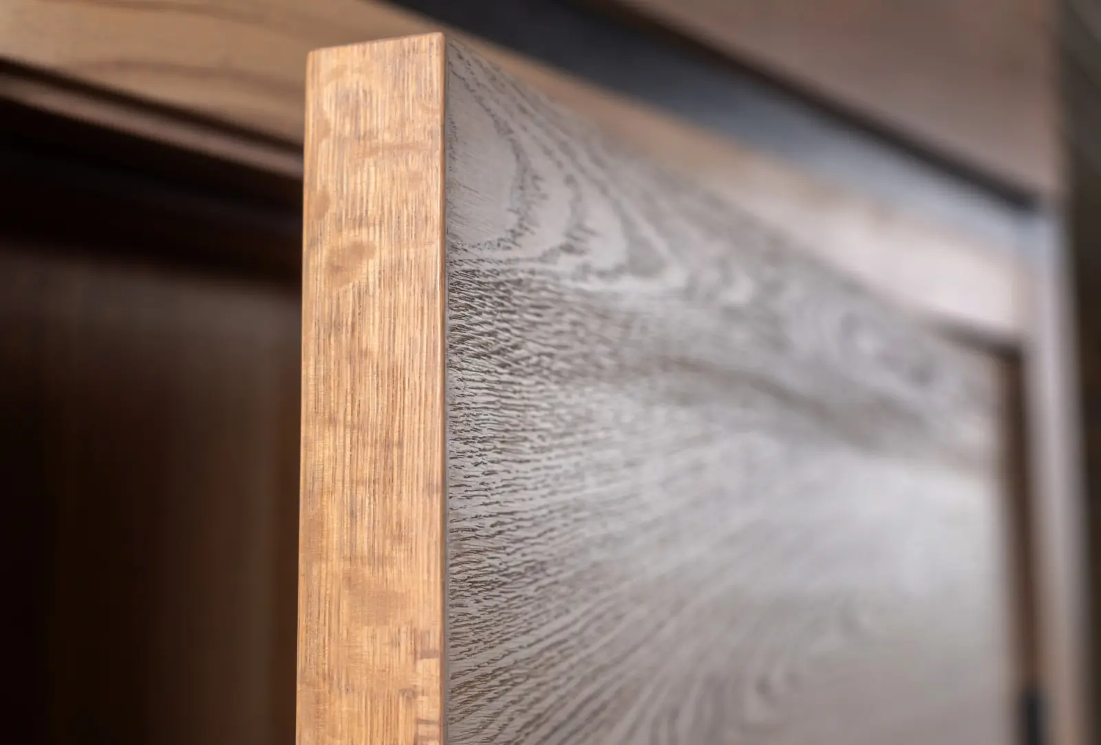 Detail van de natuurlijke structuur van eikenhout